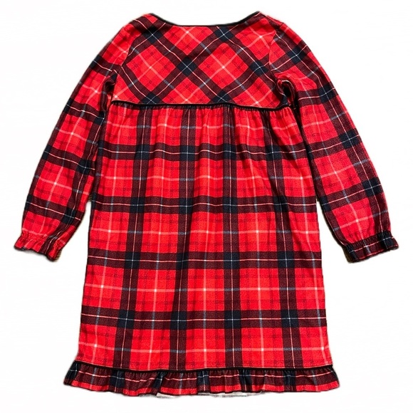 ❤️ Target Girls’ Plaid Holiday Notch Collar Pajama Nightgown | Red | Size 8 - Picture 2 of 10